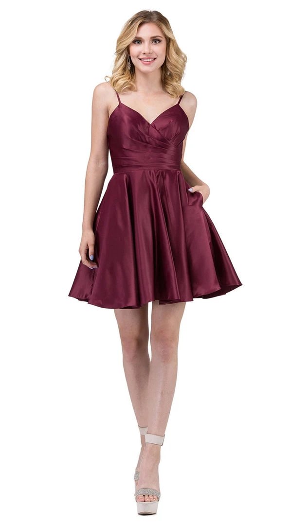Cocktail Dresses Dancing Queen - 3059 Sleek Pleated Surplice Homecoming Dress 11 Cocktail Dresses Dancing Queen - 3059 Sleek Pleated Surplice Homecoming Dress