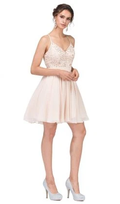 Dancing Queen - 3088 Lace Embroidered Beaded Applique Cocktail Dress Cocktail Dresses
