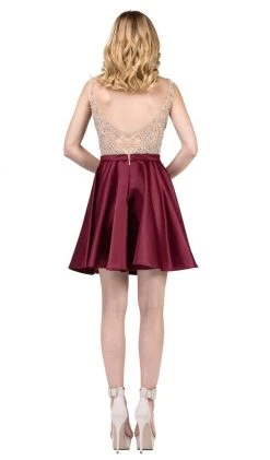 Cocktail Dresses Dancing Queen - 3092 Bejeweled V-neck A-line Homecoming Dress 8 Cocktail Dresses Dancing Queen - 3092 Bejeweled V-neck A-line Homecoming Dress