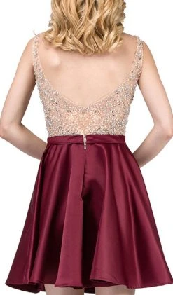 Cocktail Dresses Dancing Queen - 3092 Bejeweled V-neck A-line Homecoming Dress 9 Cocktail Dresses Dancing Queen - 3092 Bejeweled V-neck A-line Homecoming Dress