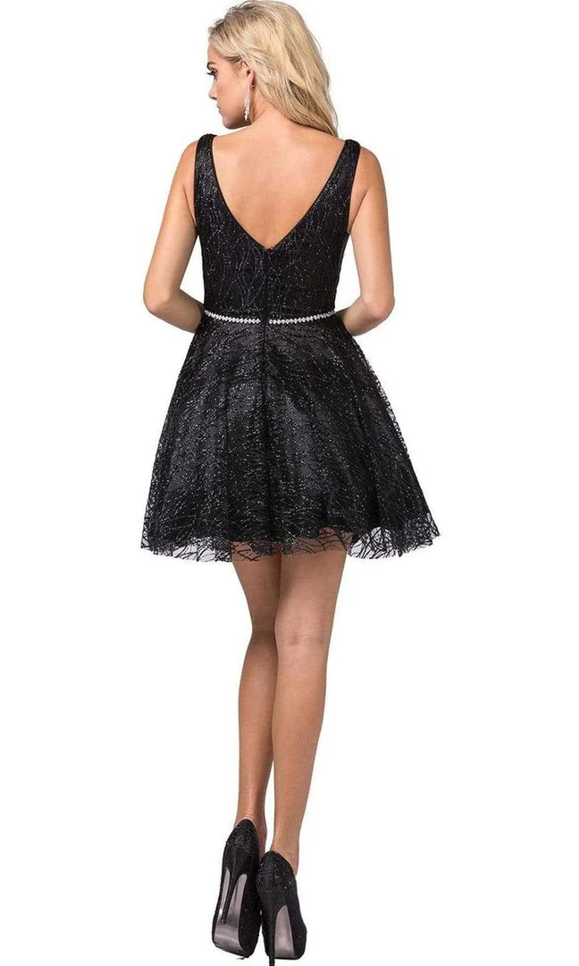 Cocktail Dresses Dancing Queen - 3103 Glitter Mesh Fit And Flare Cocktail Dress 4 Cocktail Dresses Dancing Queen - 3103 Glitter Mesh Fit And Flare Cocktail Dress