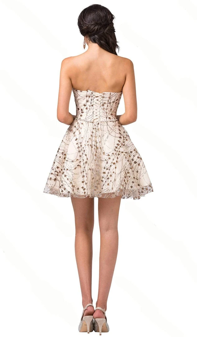 Cocktail Dresses Dancing Queen - 3107 Bead Embellished Strapless Prom Dress 4 Cocktail Dresses Dancing Queen - 3107 Bead Embellished Strapless Prom Dress