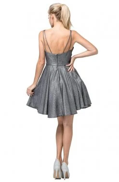 Cocktail Dresses Dancing Queen - 3144 Double Strap Sweetheart Neck A-Line Glitter Dress