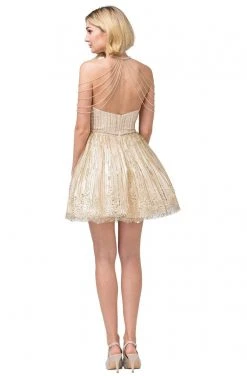 Dancing Queen - 3174 Embellished Halter Neck A-line Dress Cocktail Dresses 7 Dancing Queen - 3174 Embellished Halter Neck A-line Dress Cocktail Dresses