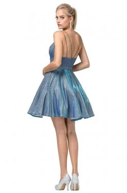 Cocktail Dresses Dancing Queen - 3183 Ruched V-Neck A-Line Short Dress