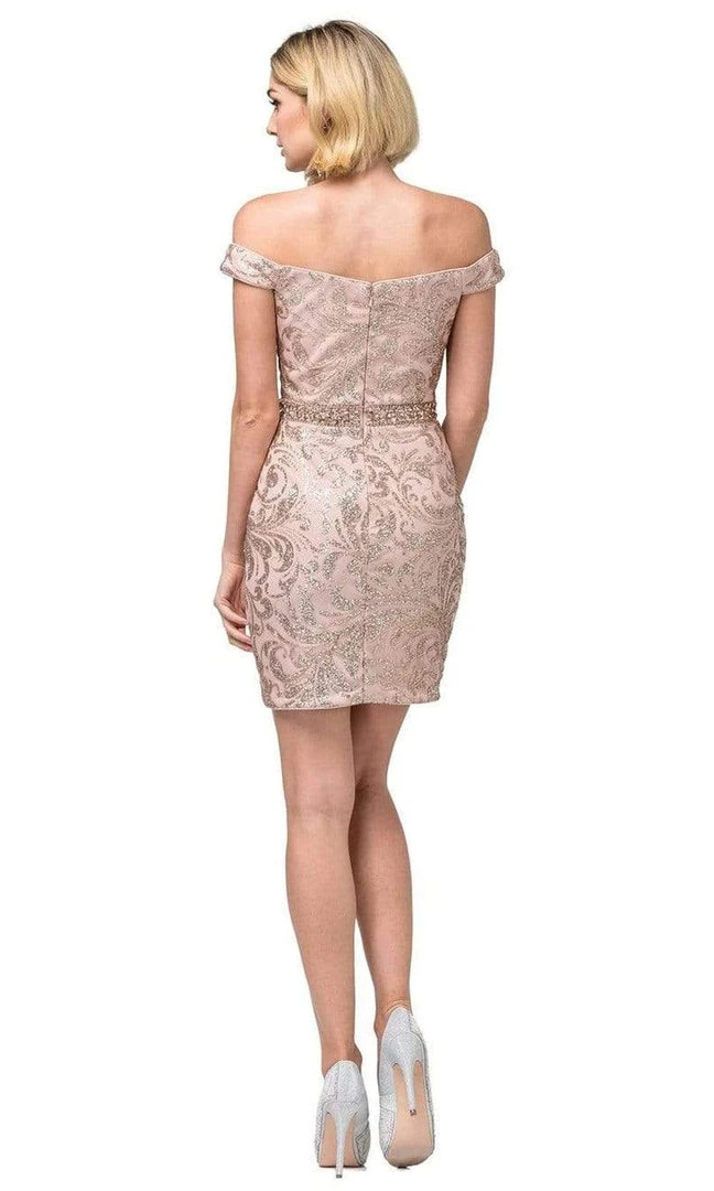 Cocktail Dresses Dancing Queen - 3218 Embellished Deep Off-Shoulder Sheath Dress 7 Cocktail Dresses Dancing Queen - 3218 Embellished Deep Off-Shoulder Sheath Dress