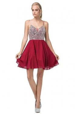 Cocktail Dresses Dancing Queen - 3226 Embellished Plunging V-Neck A-Line Dress 9 Cocktail Dresses Dancing Queen - 3226 Embellished Plunging V-Neck A-Line Dress
