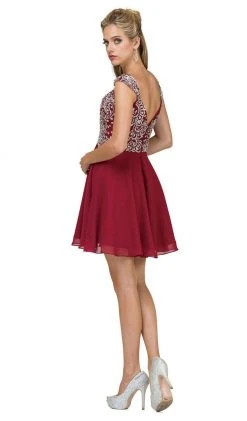 Dancing Queen - 9160 Cap Sleeve Adorned Sweetheart A-Line Cocktail Dress Cocktail Dresses 19 Dancing Queen - 9160 Cap Sleeve Adorned Sweetheart A-Line Cocktail Dress Cocktail Dresses