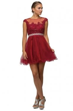 Cocktail Dresses Dancing Queen - 9489 Lace Applique A-line Cocktail Dress