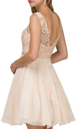 Dancing Queen - 9659 Illusion Lace Bodice Cocktail Dress Cocktail Dresses