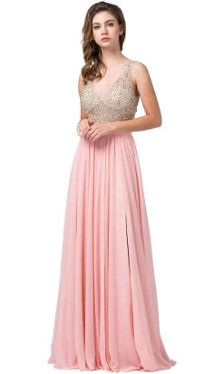 Dancing Queen - Beaded Bodice Flowy A-Line Dress 2569 - 1 Pc Navy In Size XS And 1 Pc Plum In Size XS Available