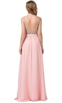 Dancing Queen - Beaded Bodice Flowy A-Line Dress 2569 - 1 Pc Navy In Size XS And 1 Pc Plum In Size XS Available