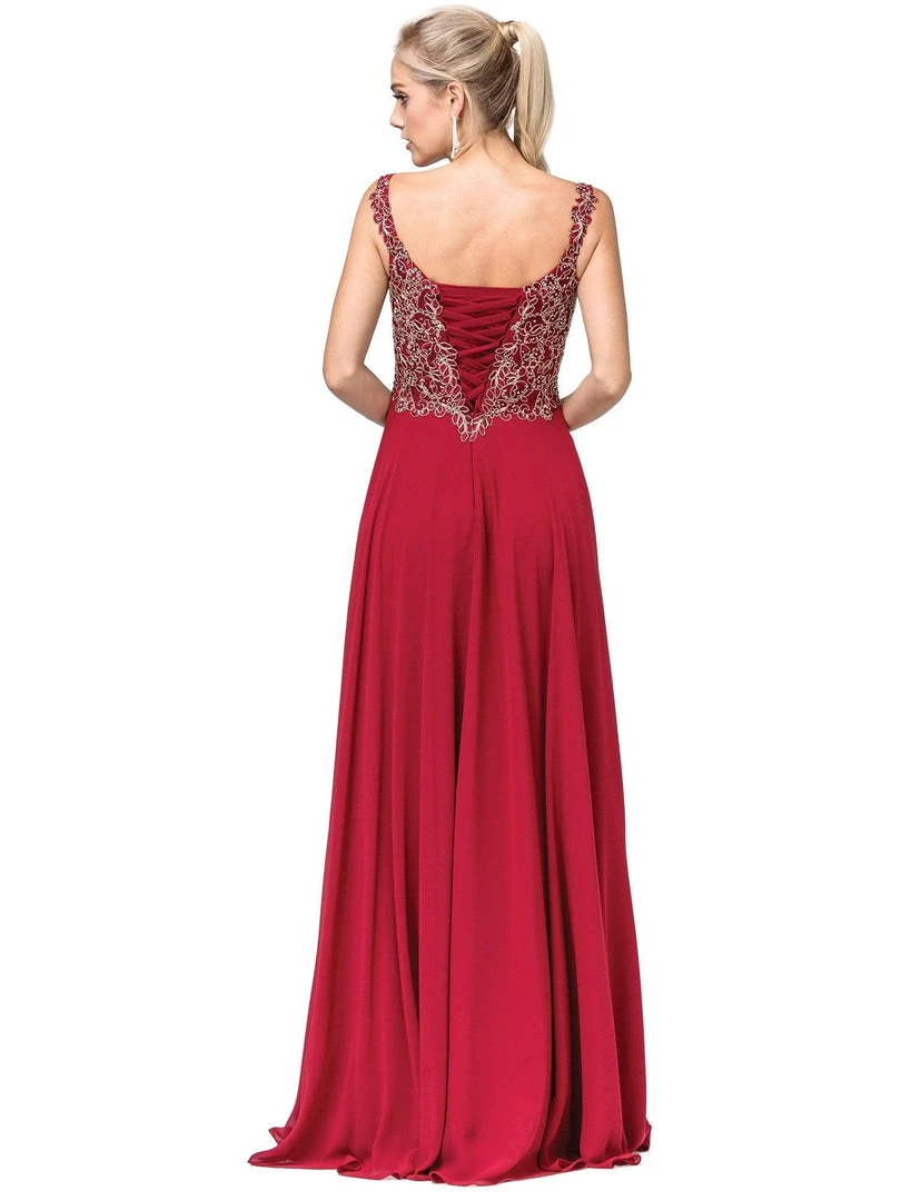 Dancing Queen - Beaded Lace Chiffon Gown 2818 Formal Gowns 10 Dancing Queen - Beaded Lace Chiffon Gown 2818 Formal Gowns