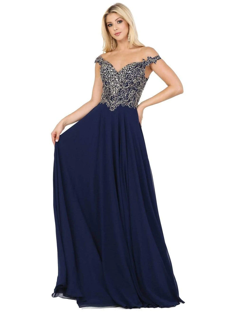 Dancing Queen - Beaded Lace Chiffon Gown 2818 Formal Gowns 8 Dancing Queen - Beaded Lace Chiffon Gown 2818 Formal Gowns