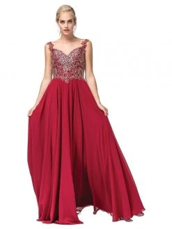 Dancing Queen - Beaded Lace Chiffon Gown 2818 Formal Gowns 15 Dancing Queen - Beaded Lace Chiffon Gown 2818 Formal Gowns