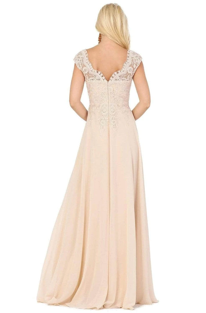 Dancing Queen - Cap Sleeve Floral Lace Prom Dress 4122 - 1 Pc Champagne In Size L And 1 Pc Mocha In Size L Available 4 Dancing Queen - Cap Sleeve Floral Lace Prom Dress 4122 - 1 Pc Champagne In Size L And 1 Pc Mocha In Size L Available