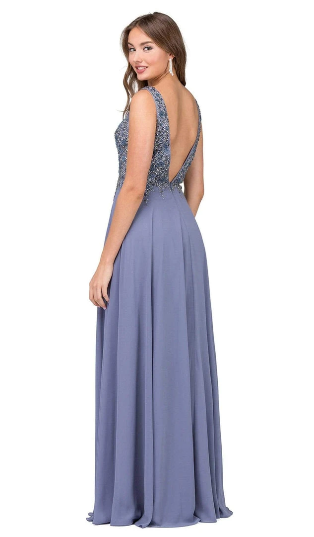 Dancing Queen - Floral Beaded Bodice A-line Dress 2312 - 1 Pc Dark Silver In Size XS And 1 Pc Light Mocha In Size XS Available Formal Gowns 4 Dancing Queen - Floral Beaded Bodice A-line Dress 2312 - 1 Pc Dark Silver In Size XS And 1 Pc Light Mocha In Size XS Available Formal Gowns