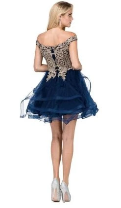 Cocktail Dresses Dancing Queen Gold Lace Overlay And Tulle A Line Cocktail Dress 3000 - 1 Pc Off White In Size XS Available