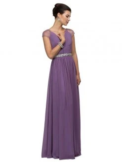 Dancing Queen Illusion Cap Sleeve Pleated V-Neck Chiffon Evening Dress 9182 Formal Gowns 6 Dancing Queen Illusion Cap Sleeve Pleated V-Neck Chiffon Evening Dress 9182 Formal Gowns