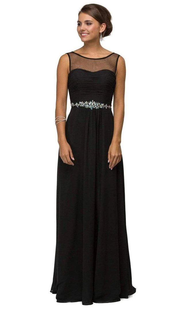 Dancing Queen - Illusion Chiffon A-line Dress 9541 - 1 Pc Black In Size XS Available 3 Dancing Queen - Illusion Chiffon A-line Dress 9541 - 1 Pc Black In Size XS Available