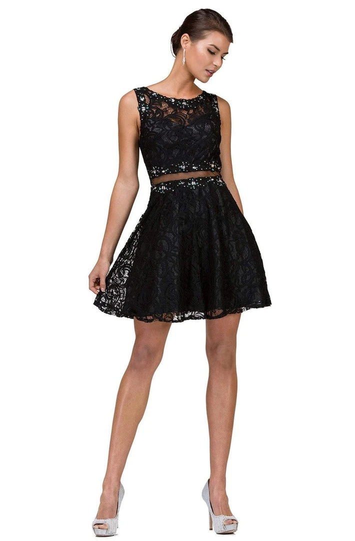Dancing Queen Illusion Midriff Jeweled Lace A-Line Dress - 1 Pc Black In Size S Available 3 Dancing Queen Illusion Midriff Jeweled Lace A-Line Dress - 1 Pc Black In Size S Available