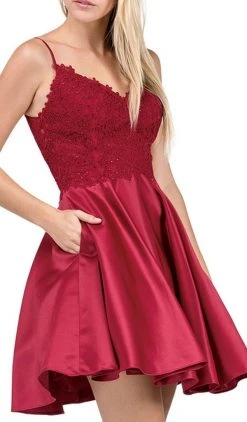 Dancing Queen - Jeweled Lace Bodice Homecoming Dress 3037 - 1 Pc Burgundy In Size 3XL Available