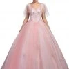 Dancing Queen - Sheer Butterfly Sleeve Embellished Quinceanera Ballgown 1203 - 1 Pc Blush In Size S Available 1 Dancing Queen - Sheer Butterfly Sleeve Embellished Quinceanera Ballgown 1203 - 1 Pc Blush In Size S Available