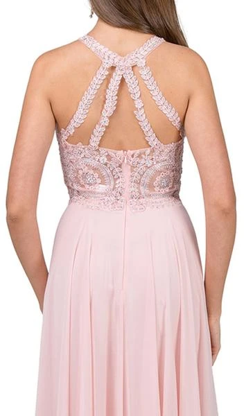 Formal Gowns Dancing Queen - Sleeveless Illusion Jewel Lace Ornate Prom Gown 2234 - 2 Pcs Blush In Size XS And 3XL Available 6 Formal Gowns Dancing Queen - Sleeveless Illusion Jewel Lace Ornate Prom Gown 2234 - 2 Pcs Blush In Size XS And 3XL Available