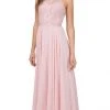 Formal Gowns Dancing Queen - Sleeveless Illusion Jewel Lace Ornate Prom Gown 2234 - 2 Pcs Blush In Size XS And 3XL Available