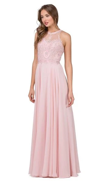 Formal Gowns Dancing Queen - Sleeveless Illusion Jewel Lace Ornate Prom Gown 2234 - 2 Pcs Blush In Size XS And 3XL Available 3 Formal Gowns Dancing Queen - Sleeveless Illusion Jewel Lace Ornate Prom Gown 2234 - 2 Pcs Blush In Size XS And 3XL Available