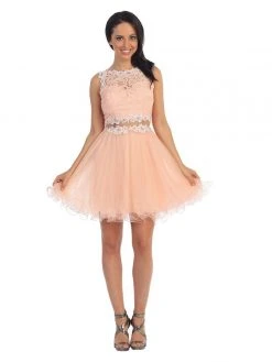 Dancing Queen Sleeveless Lace Illusion Tulle Short Prom Dress 9080 Cocktail Dresses 6 Dancing Queen Sleeveless Lace Illusion Tulle Short Prom Dress 9080 Cocktail Dresses