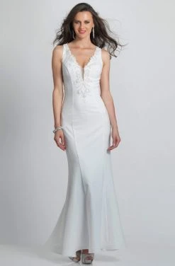 Dave & Johnny - A9157 V-Neck Sequined Sheath Dress