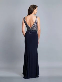 Dave & Johnny - Adorned Empire Waist Sleeveless Mermaid Gown A7429 - 1 Pc. Navy Blue In Size 4 And 1 Pc Emerald In Size 6 Available Formal Gowns 5 Dave & Johnny - Adorned Empire Waist Sleeveless Mermaid Gown A7429 - 1 Pc. Navy Blue In Size 4 And 1 Pc Emerald In Size 6 Available Formal Gowns