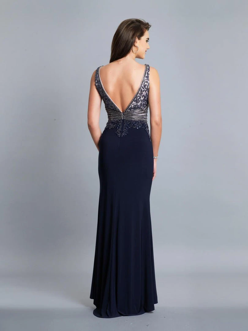 Dave & Johnny - Adorned Empire Waist Sleeveless Mermaid Gown A7429 - 1 Pc. Navy Blue In Size 4 And 1 Pc Emerald In Size 6 Available Formal Gowns 4 Dave & Johnny - Adorned Empire Waist Sleeveless Mermaid Gown A7429 - 1 Pc. Navy Blue In Size 4 And 1 Pc Emerald In Size 6 Available Formal Gowns