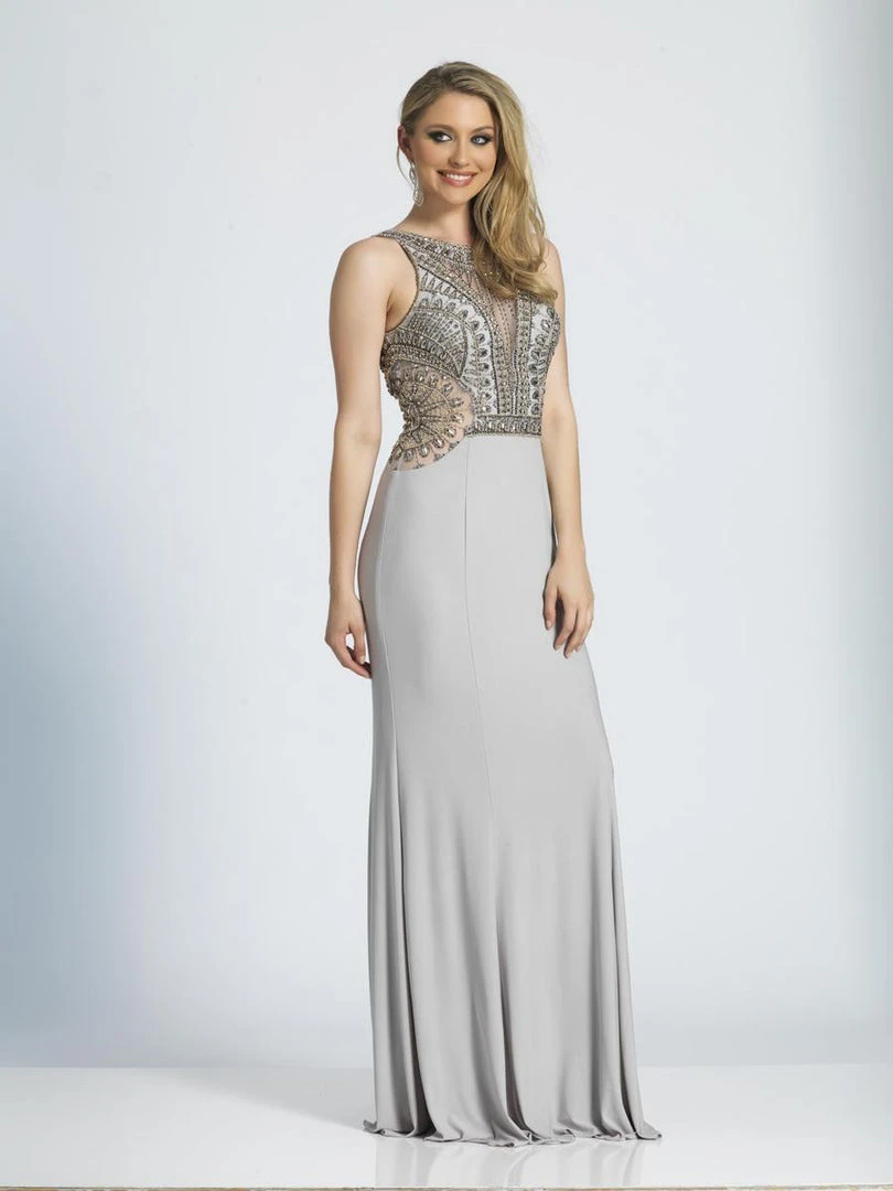 Dave & Johnny Intricately Beaded Illusion Paneled Dress - 1 Pc Gray In Size 8 Available 3 Dave & Johnny Intricately Beaded Illusion Paneled Dress - 1 Pc Gray In Size 8 Available