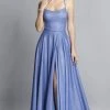 Formal Gowns Dave & Johnny - Scoop Neck Spaghetti Strap Glitter Knit A-Line Dress With Slit A6933 - 1 Pc Lavender In Size 4 And 1 Pc Sapphire Blue In Size 4 Available 1 Formal Gowns Dave & Johnny - Scoop Neck Spaghetti Strap Glitter Knit A-Line Dress With Slit A6933 - 1 Pc Lavender In Size 4 And 1 Pc Sapphire Blue In Size 4 Available