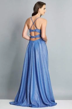 Formal Gowns Dave & Johnny - Scoop Neck Spaghetti Strap Glitter Knit A-Line Dress With Slit A6933 - 1 Pc Lavender In Size 4 And 1 Pc Sapphire Blue In Size 4 Available 6 Formal Gowns Dave & Johnny - Scoop Neck Spaghetti Strap Glitter Knit A-Line Dress With Slit A6933 - 1 Pc Lavender In Size 4 And 1 Pc Sapphire Blue In Size 4 Available