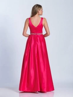 Dave & Johnny - Sleeveless Embellished Waist A-Line Gown 3530 - 1 Pc Fuschia Pink In Size 10 Available Formal Gowns 5 Dave & Johnny - Sleeveless Embellished Waist A-Line Gown 3530 - 1 Pc Fuschia Pink In Size 10 Available Formal Gowns