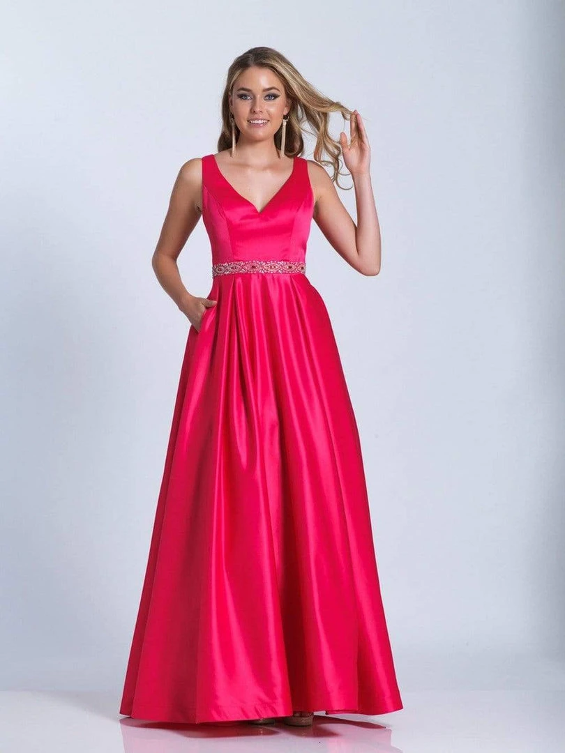 Dave & Johnny - Sleeveless Embellished Waist A-Line Gown 3530 - 1 Pc Fuschia Pink In Size 10 Available Formal Gowns 3 Dave & Johnny - Sleeveless Embellished Waist A-Line Gown 3530 - 1 Pc Fuschia Pink In Size 10 Available Formal Gowns