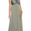 Formal Gowns Decode 1.8 - 180467 Metallic Studded Silk Chiffon A-Line Gown
