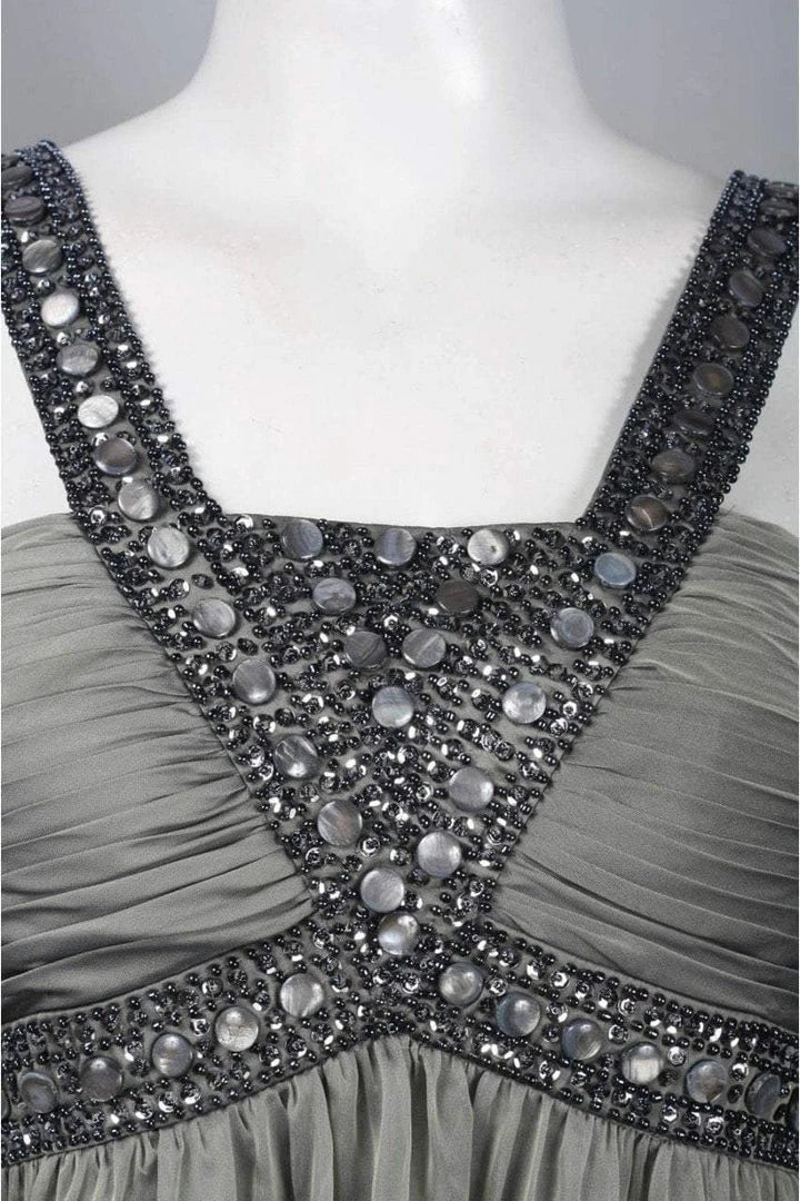 Formal Gowns Decode 1.8 - 180467 Metallic Studded Silk Chiffon A-Line Gown 4 Formal Gowns Decode 1.8 - 180467 Metallic Studded Silk Chiffon A-Line Gown