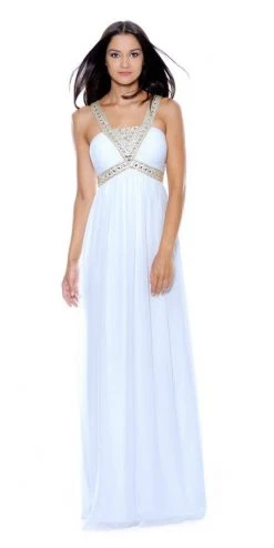 Formal Gowns Decode 1.8 - 180467 Metallic Studded Silk Chiffon A-Line Gown 14 Formal Gowns Decode 1.8 - 180467 Metallic Studded Silk Chiffon A-Line Gown