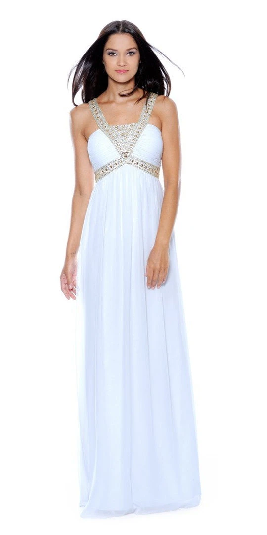 Formal Gowns Decode 1.8 - 180467 Metallic Studded Silk Chiffon A-Line Gown 7 Formal Gowns Decode 1.8 - 180467 Metallic Studded Silk Chiffon A-Line Gown