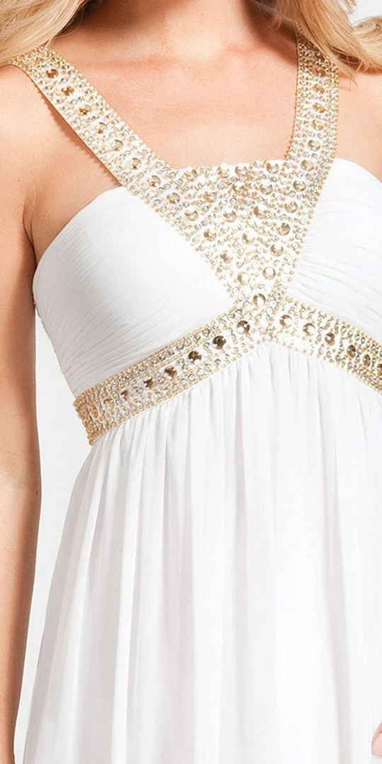 Formal Gowns Decode 1.8 - 180467 Metallic Studded Silk Chiffon A-Line Gown 8 Formal Gowns Decode 1.8 - 180467 Metallic Studded Silk Chiffon A-Line Gown