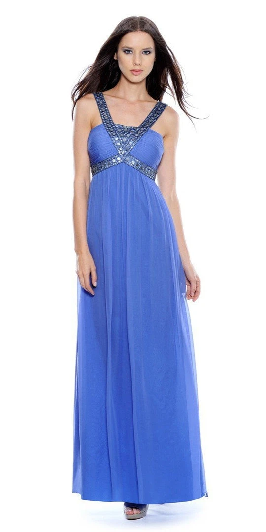 Formal Gowns Decode 1.8 - 180467 Metallic Studded Silk Chiffon A-Line Gown 10 Formal Gowns Decode 1.8 - 180467 Metallic Studded Silk Chiffon A-Line Gown