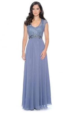 Formal Gowns Decode 1.8 - 182532D Embellished Lace Chiffon Dress