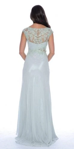 Decode 1.8 - 182896 Embellished Cap Sleeve Bateau Neck Dress - 3 Pcs Sage In Size 4, 6 And 14 Available Formal Gowns