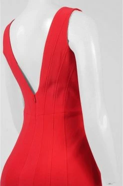 Formal Gowns Decode 1.8 - 183910 Plunging V-neck Jersey Sheath Dress