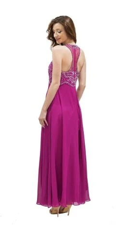 Formal Gowns Decode 1.8 - 184057 Beaded Embellished Racerback Flowy Evening Gown 8 Formal Gowns Decode 1.8 - 184057 Beaded Embellished Racerback Flowy Evening Gown