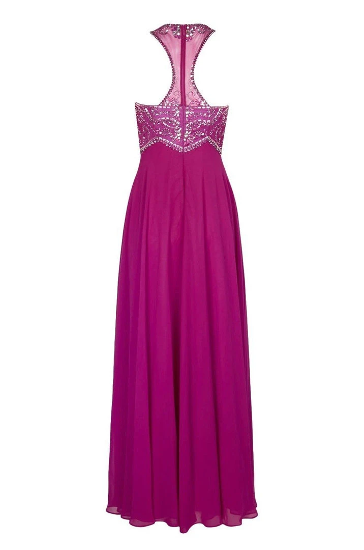 Formal Gowns Decode 1.8 - 184057 Beaded Embellished Racerback Flowy Evening Gown 6 Formal Gowns Decode 1.8 - 184057 Beaded Embellished Racerback Flowy Evening Gown